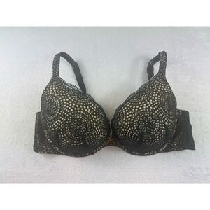 Cacique Bra 42 DD Black Lacy Padded Push Up‎ Bra
